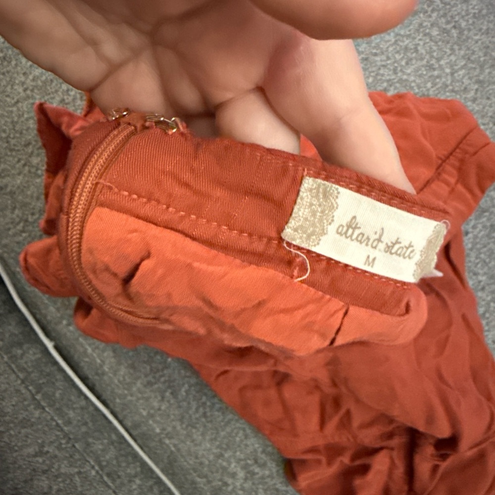 Altar'd State Rust Ruffle Hem Shorts - Picture 3 of 4